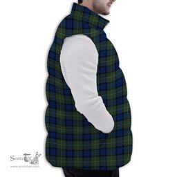 ScotsTee Shop Scottish Muir Modern Premium Tartan Puffer Vest Winter White Duck Down Vest Sleeveless
