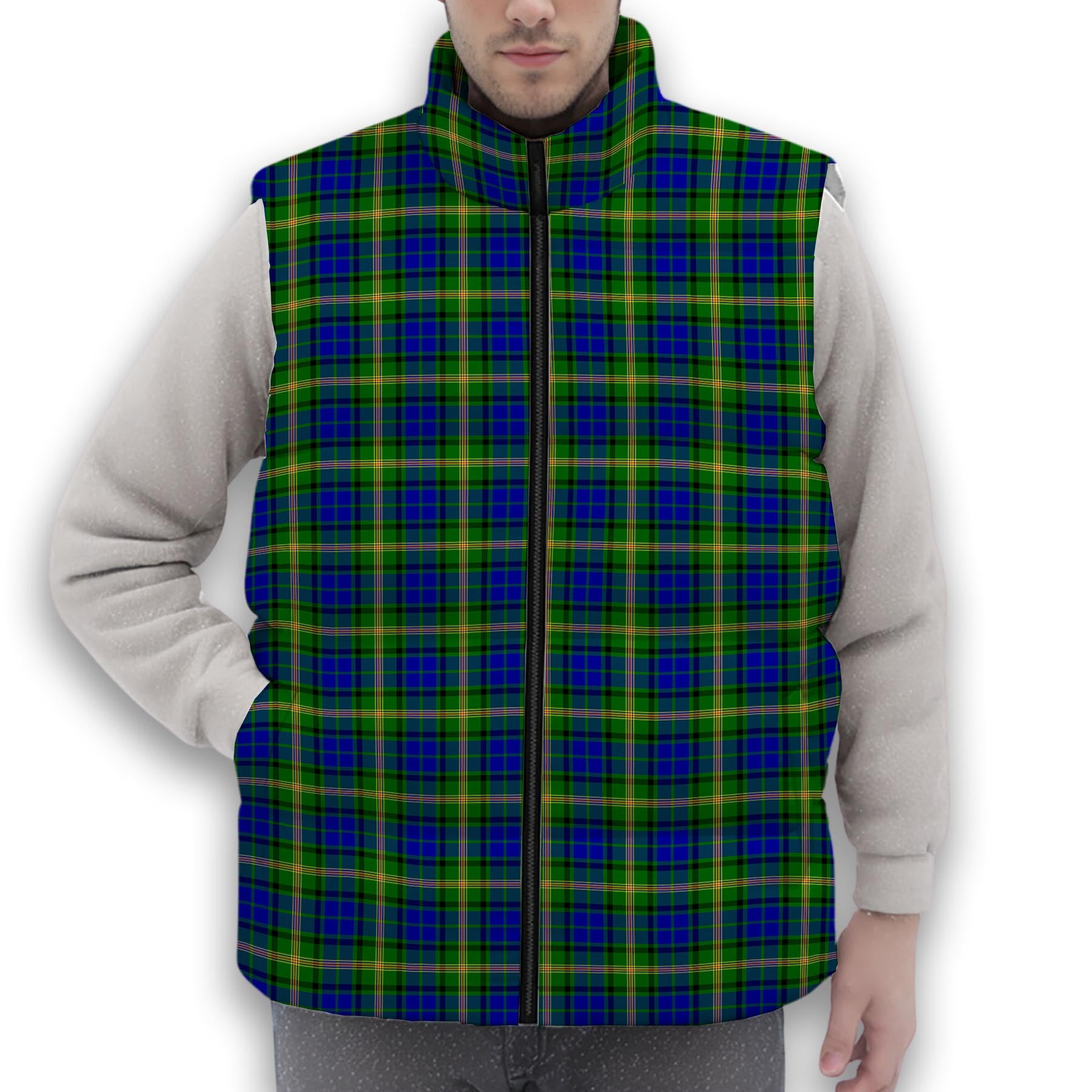 ScotsTee Shop Scottish Maitland SC Premium Tartan Puffer Vest Winter White Duck Down Vest Sleeveless