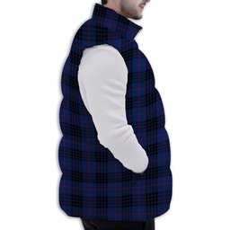 ScotsTee Shop Scottish McCoy Blue Premium Tartan Puffer Vest Winter White Duck Down Vest Sleeveless