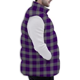 ScotsTee Shop Scottish Menzies Mauve and White Premium Tartan Puffer Vest Winter White Duck Down Vest Sleeveless