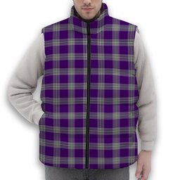 ScotsTee Shop Scottish Menzies Mauve and White Premium Tartan Puffer Vest Winter White Duck Down Vest Sleeveless