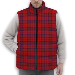 ScotsTee Shop Scottish Ross Old Modern Premium Tartan Puffer Vest Winter White Duck Down Vest Sleeveless
