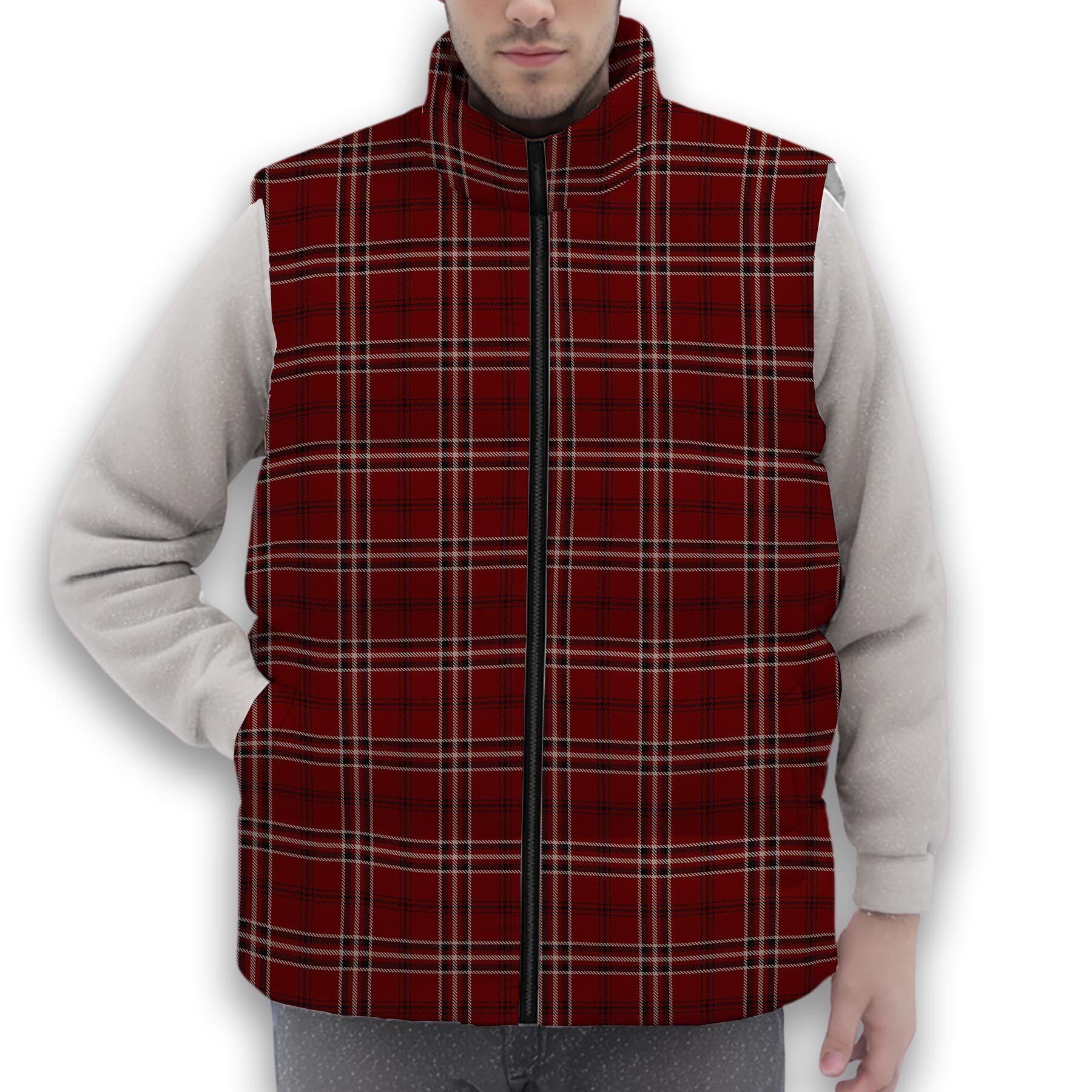 ScotsTee Shop Scottish Lougheed Premium Tartan Puffer Vest Winter White Duck Down Vest Sleeveless