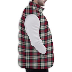 ScotsTee Shop Scottish Rose Dress Modern Premium Tartan Puffer Vest Winter White Duck Down Vest Sleeveless