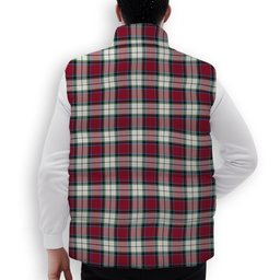 ScotsTee Shop Scottish Rose Dress Modern Premium Tartan Puffer Vest Winter White Duck Down Vest Sleeveless