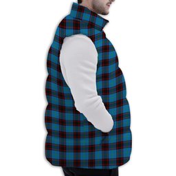 ScotsTee Shop Scottish Hume Ancient Premium Tartan Puffer Vest Winter White Duck Down Vest Sleeveless