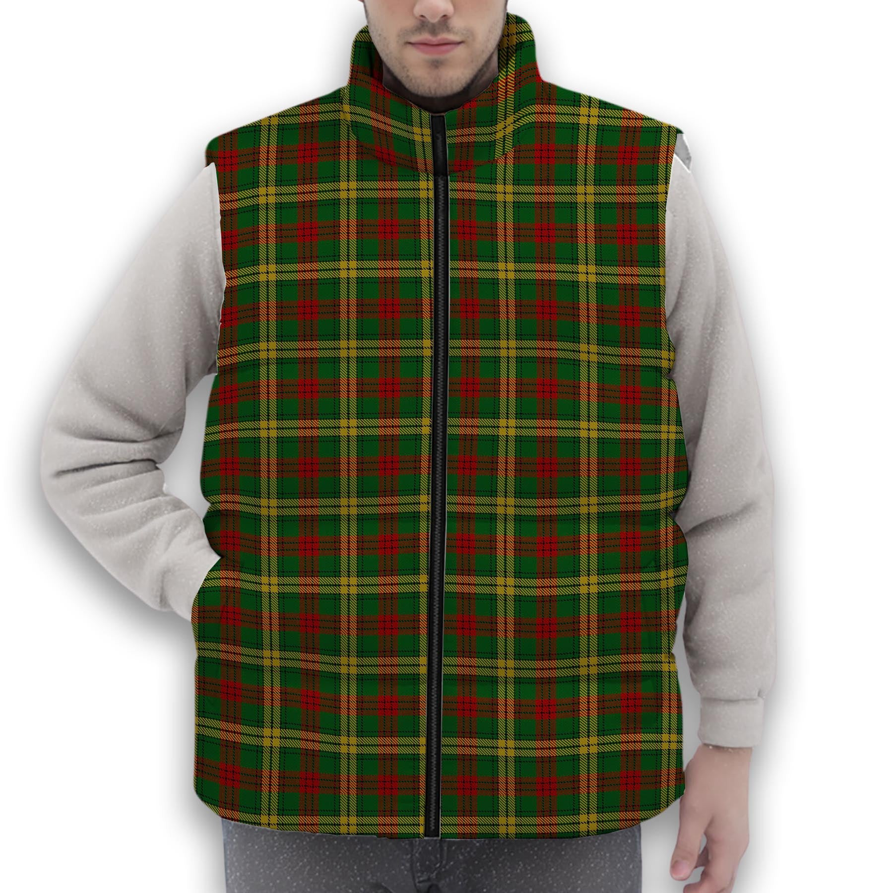 ScotsTee Shop Scottish MacMillan 1946 Premium Tartan Puffer Vest Winter White Duck Down Vest Sleeveless