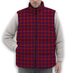 ScotsTee Shop Scottish Hamilton Premium Tartan Puffer Vest Winter White Duck Down Vest Sleeveless