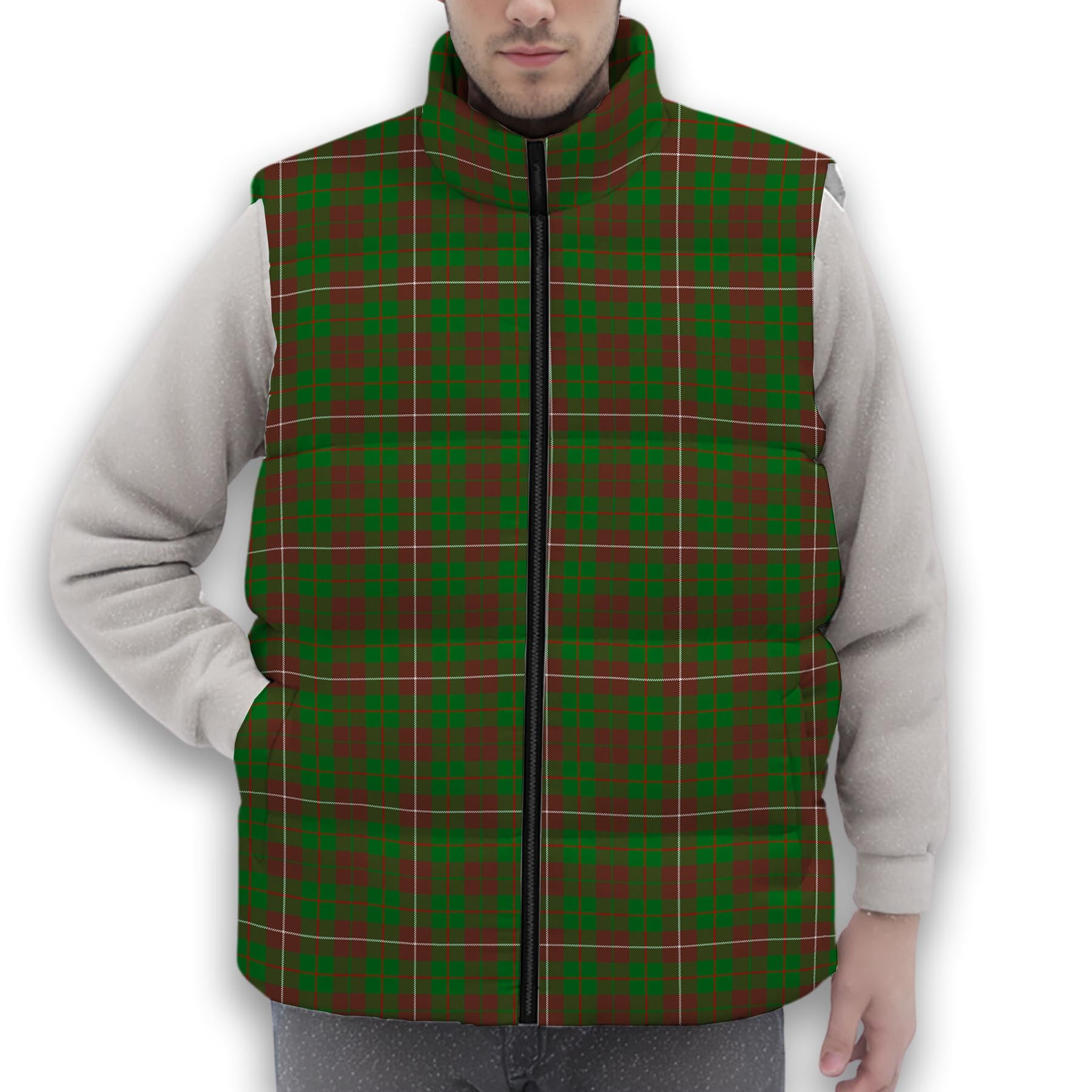 ScotsTee Shop Scottish MacKinnon Hunting Modern Premium Tartan Puffer Vest Winter White Duck Down Vest Sleeveless