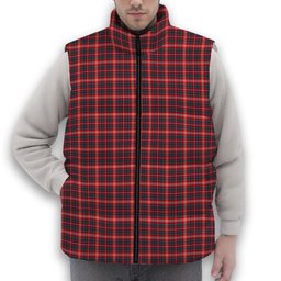ScotsTee Shop Scottish Ritchie Modern Clan Premium Tartan Puffer Vest Winter White Duck Down Vest Sleeveless