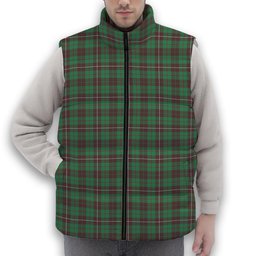 ScotsTee Shop Scottish MacKinnon Hunting Ancient Premium Tartan Puffer Vest Winter White Duck Down Vest Sleeveless