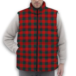 ScotsTee Shop Scottish Sinclair Modern Clan Premium Tartan Puffer Vest Winter White Duck Down Vest Sleeveless