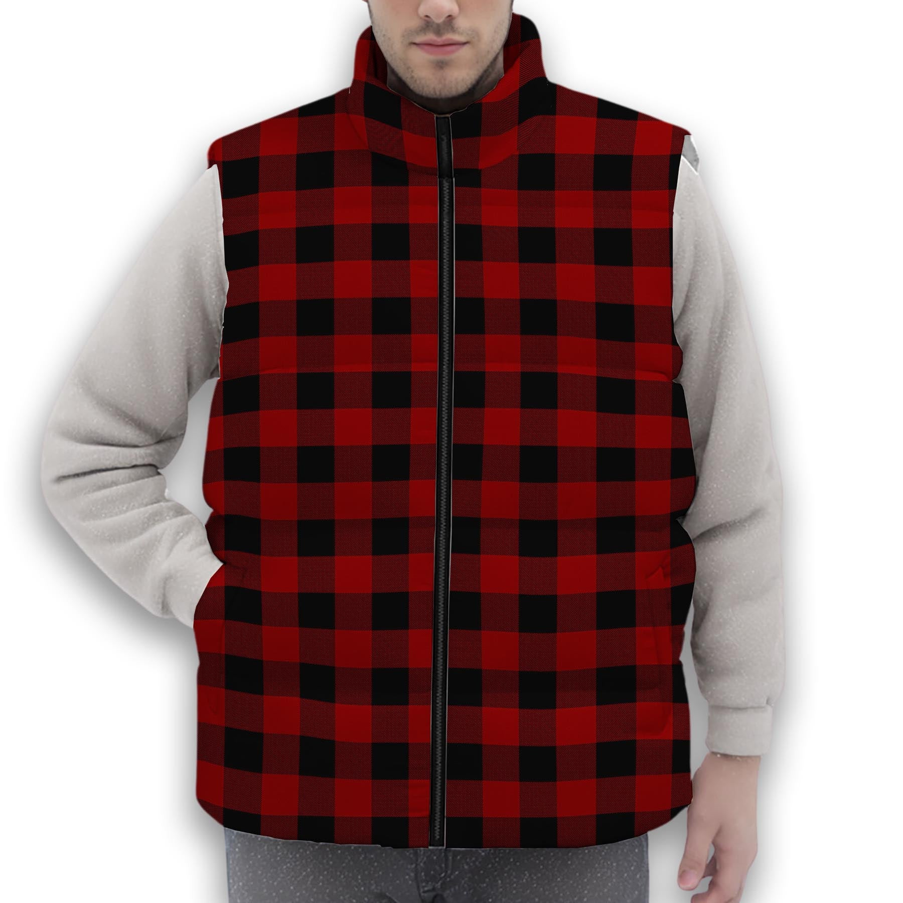 ScotsTee Shop Scottish Rob Roy Macgregor Premium Tartan Puffer Vest Winter White Duck Down Vest Sleeveless