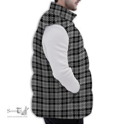 ScotsTee Shop Scottish Scott Abbreviated Premium Tartan Puffer Vest Winter White Duck Down Vest Sleeveless
