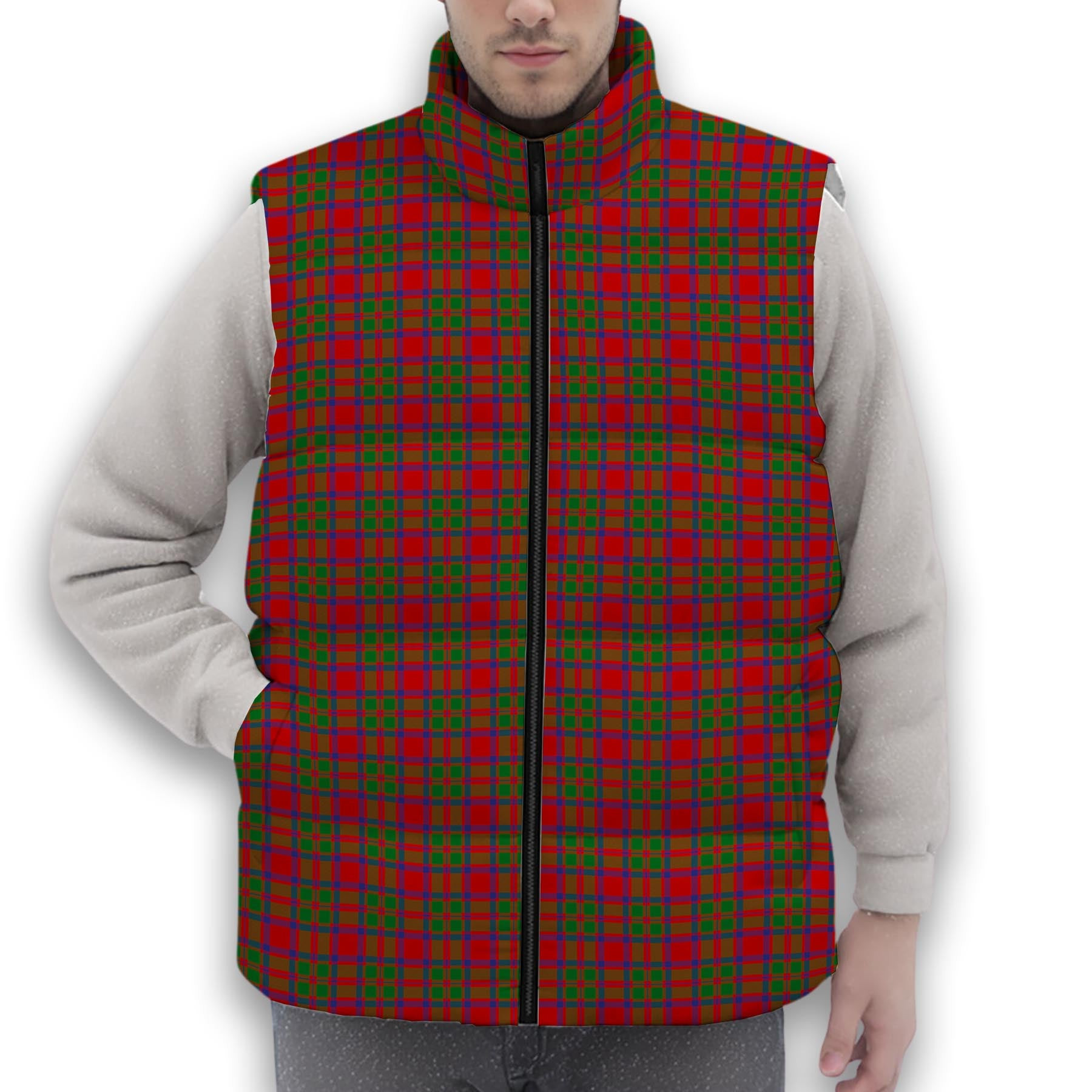 ScotsTee Shop Scottish MacIntosh Modern Premium Tartan Puffer Vest Winter White Duck Down Vest Sleeveless