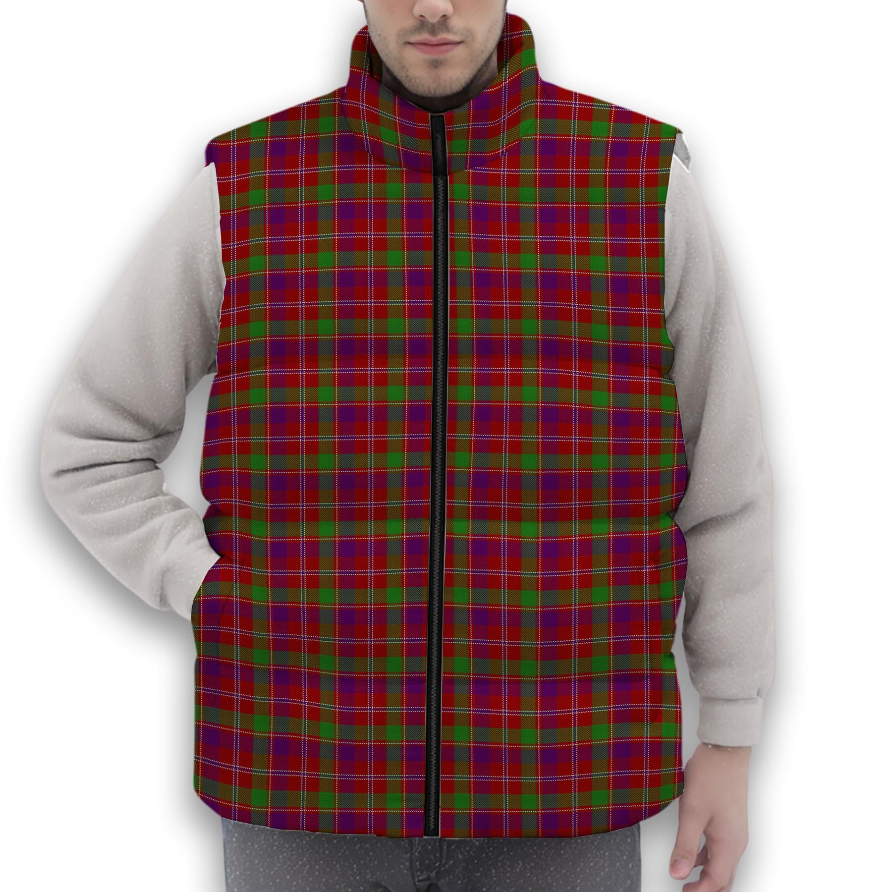 ScotsTee Shop Scottish Glenfinnan Premium Tartan Puffer Vest Winter White Duck Down Vest Sleeveless