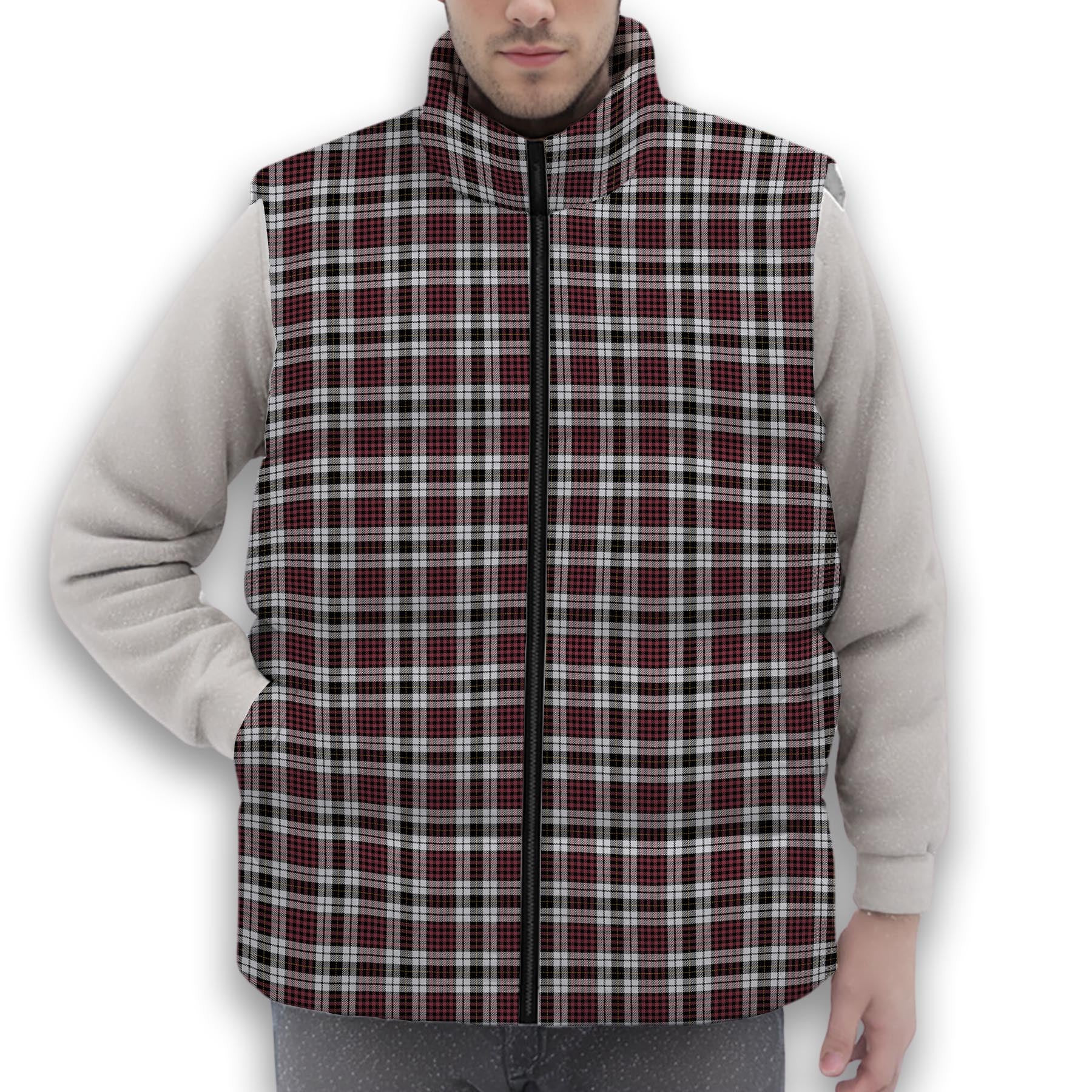 ScotsTee Shop Scottish Little Dress Ancient Premium Tartan Puffer Vest Winter White Duck Down Vest Sleeveless