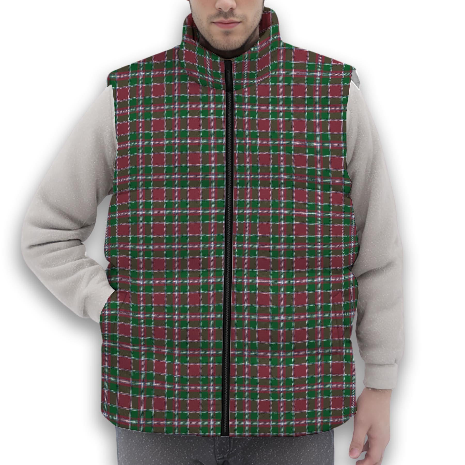 ScotsTee Shop Scottish Spens Ancient Premium Tartan Puffer Vest Winter White Duck Down Vest Sleeveless