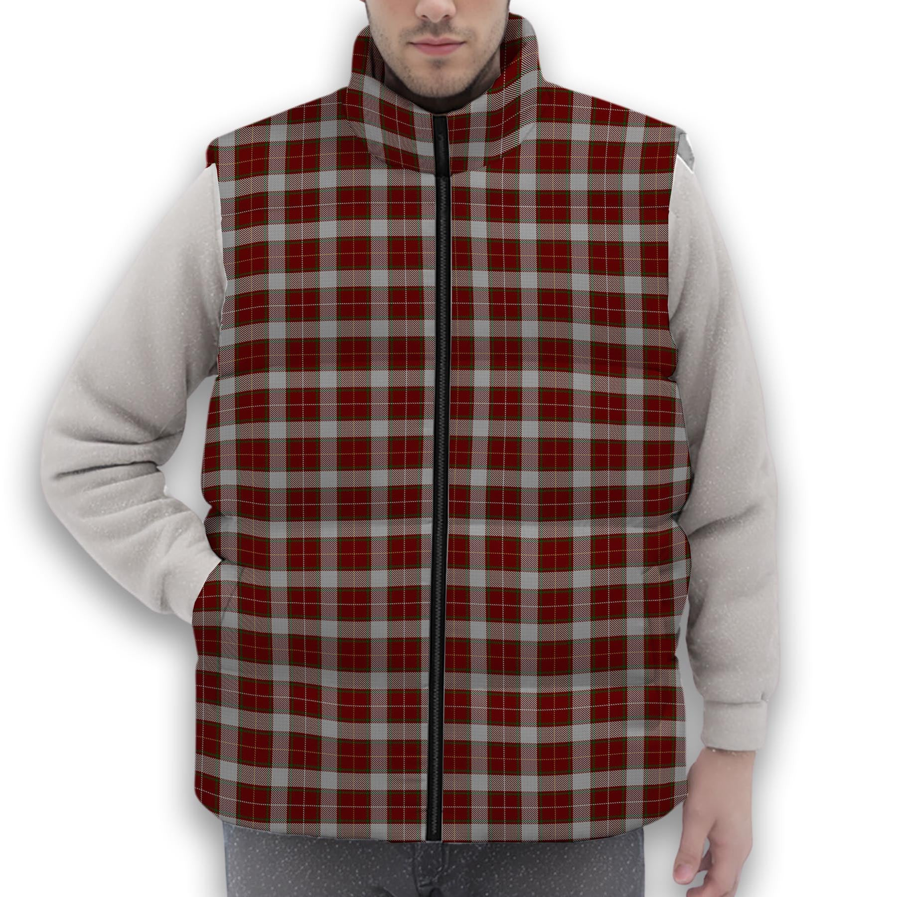 ScotsTee Shop Scottish MacPhee Dress Premium Tartan Puffer Vest Winter White Duck Down Vest Sleeveless