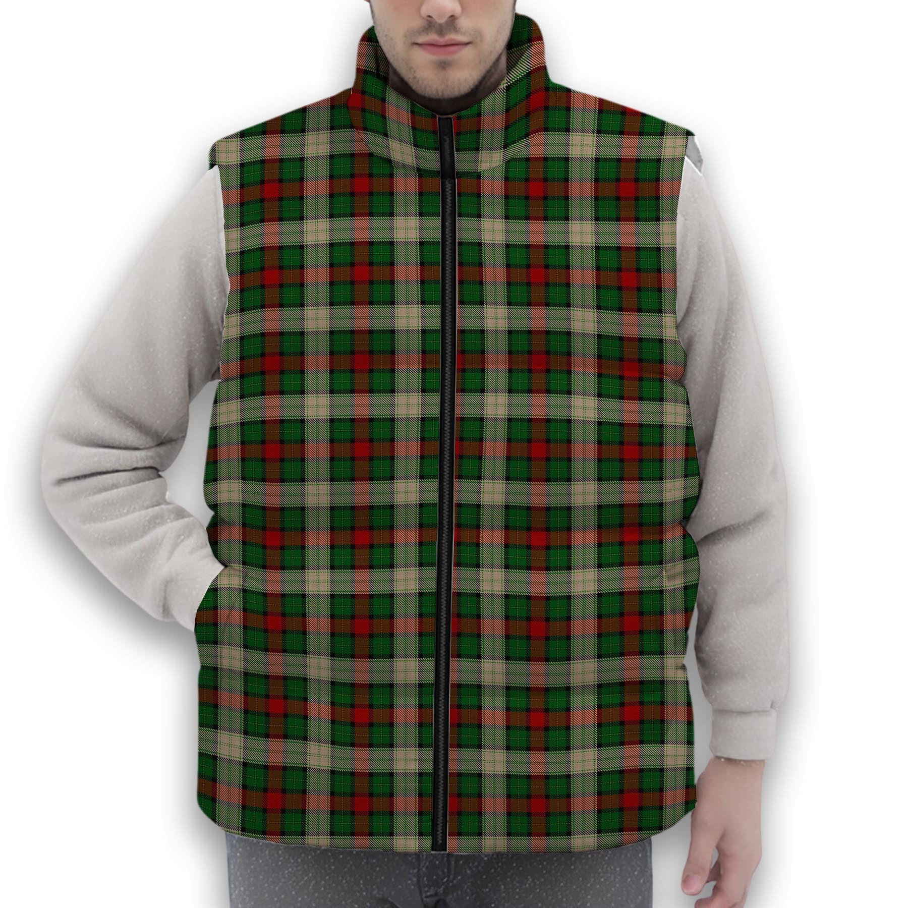 ScotsTee Shop Scottish Hohenzollern Staff Premium Tartan Puffer Vest Winter White Duck Down Vest Sleeveless