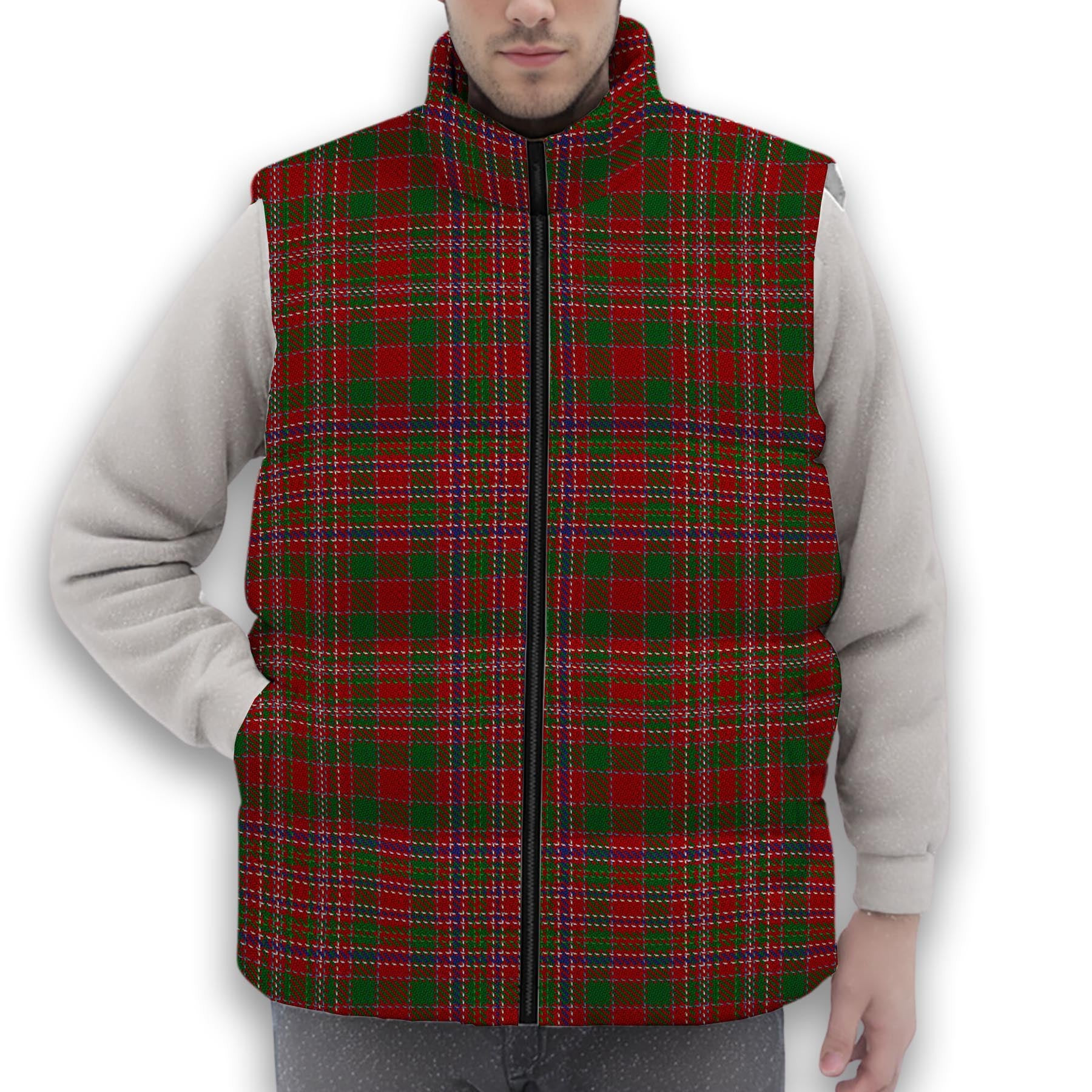 ScotsTee Shop Scottish McAlister Modern Premium Tartan Puffer Vest Winter White Duck Down Vest Sleeveless