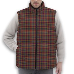 ScotsTee Shop Scottish York Puppet Premium Tartan Puffer Vest Winter White Duck Down Vest Sleeveless