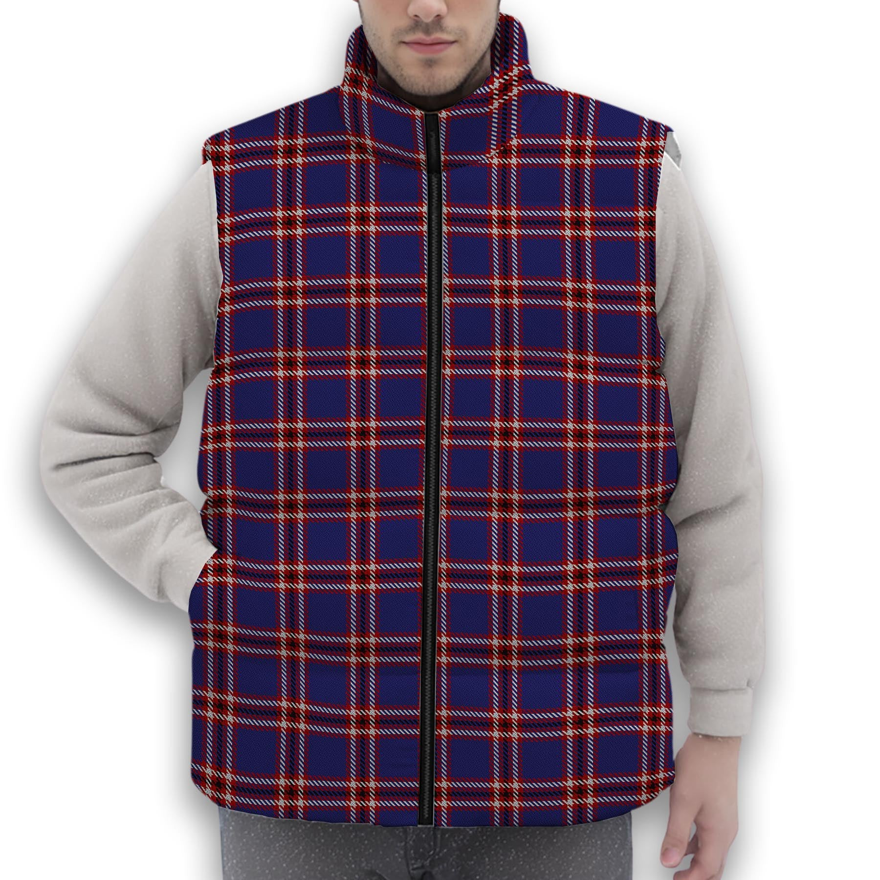 ScotsTee Shop Scottish Laing of Archiestown Premium Tartan Puffer Vest Winter White Duck Down Vest Sleeveless