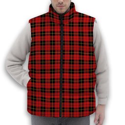 ScotsTee Shop Scottish Wallace Modern Premium Tartan Puffer Vest Winter White Duck Down Vest Sleeveless