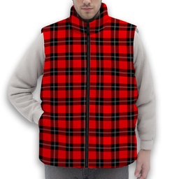 ScotsTee Shop Scottish Ramsay Modern Premium Tartan Puffer Vest Winter White Duck Down Vest Sleeveless