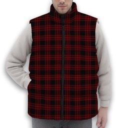 ScotsTee Shop Scottish Menzies Hunting Premium Tartan Puffer Vest Winter White Duck Down Vest Sleeveless