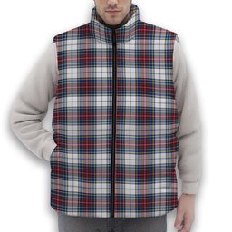 ScotsTee Shop Scottish MacBeth Dress Modern Premium Tartan Puffer Vest Winter White Duck Down Vest Sleeveless