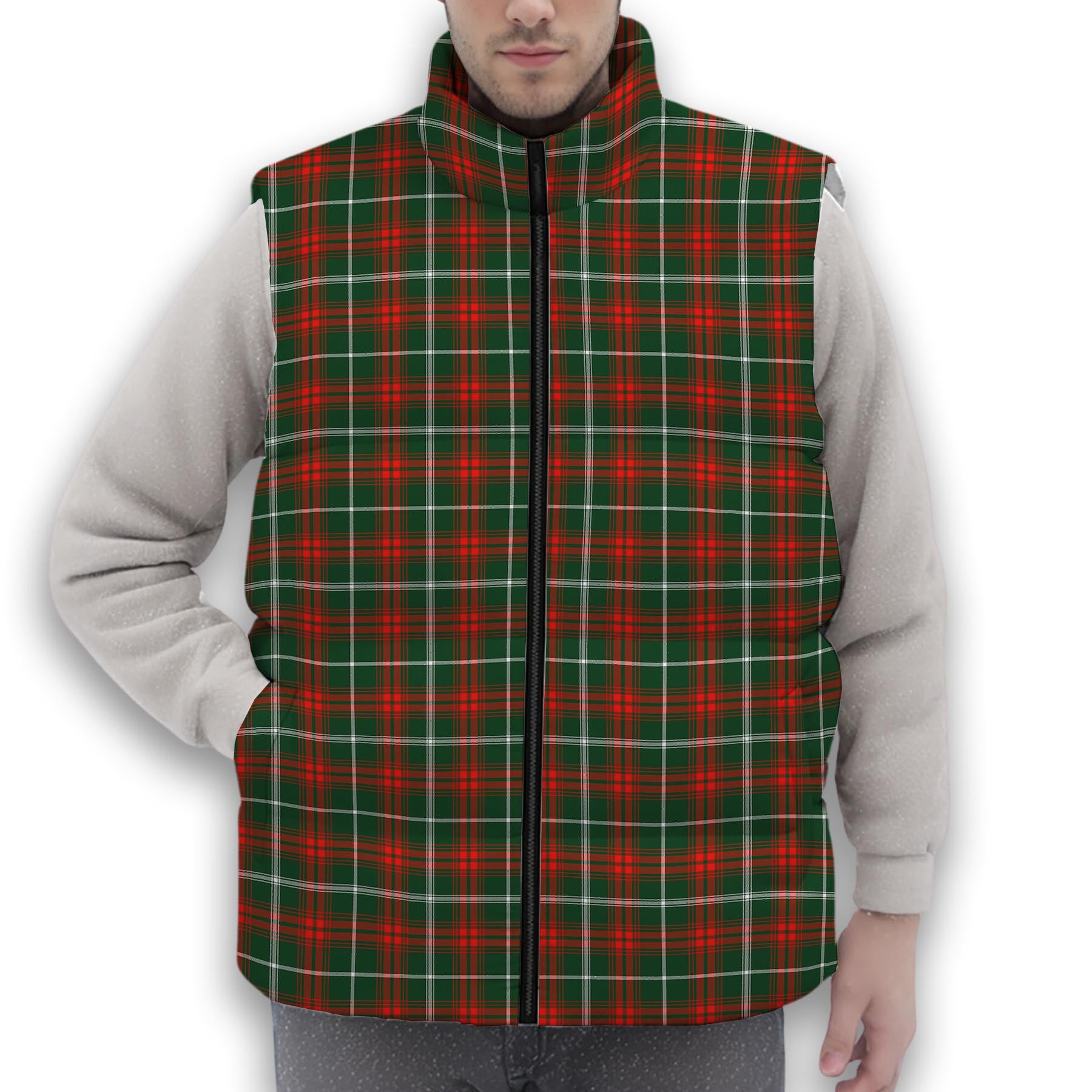 ScotsTee Shop Scottish Prince of Wales Premium Tartan Puffer Vest Winter White Duck Down Vest Sleeveless