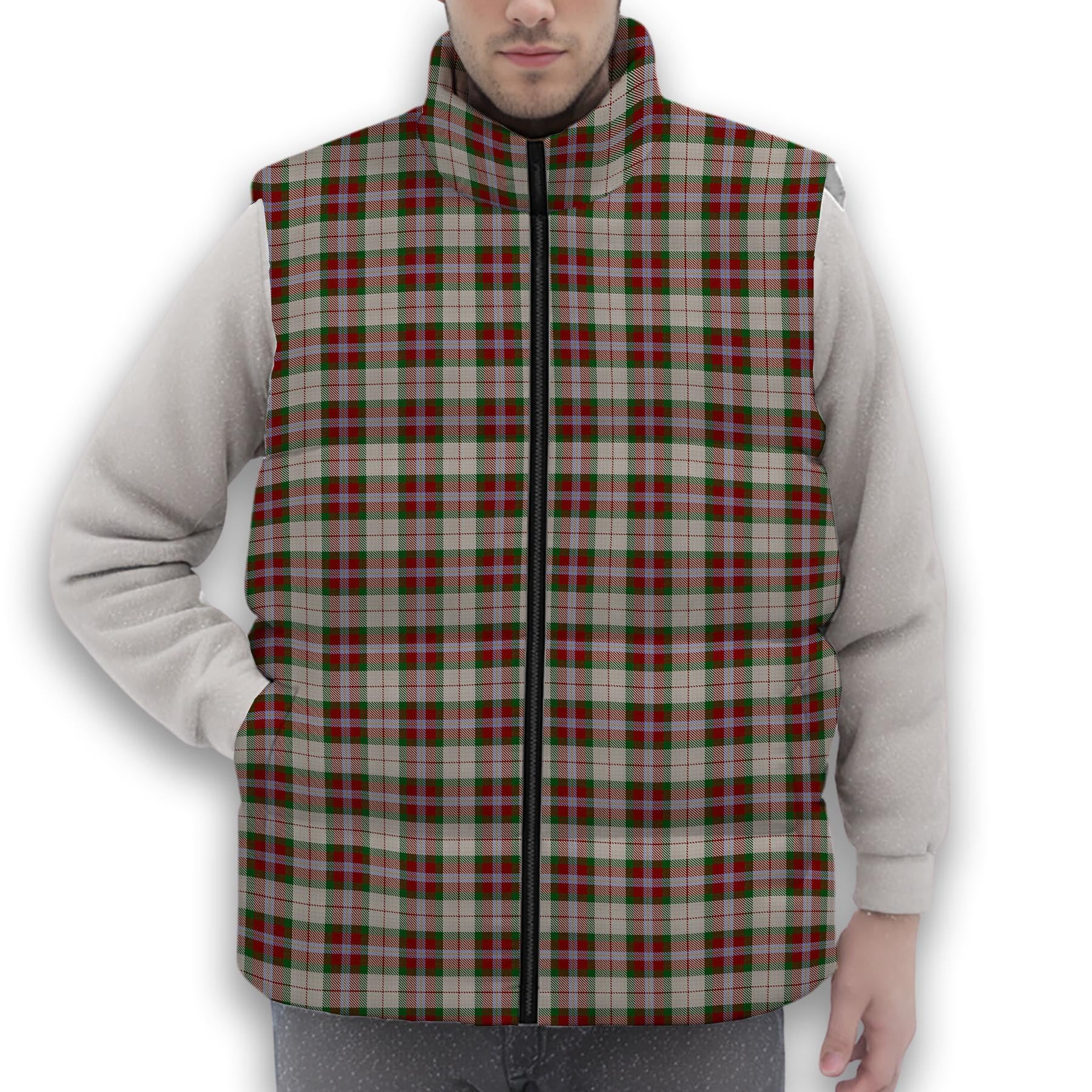 ScotsTee Shop Scottish MacLean Dress Premium Tartan Puffer Vest Winter White Duck Down Vest Sleeveless