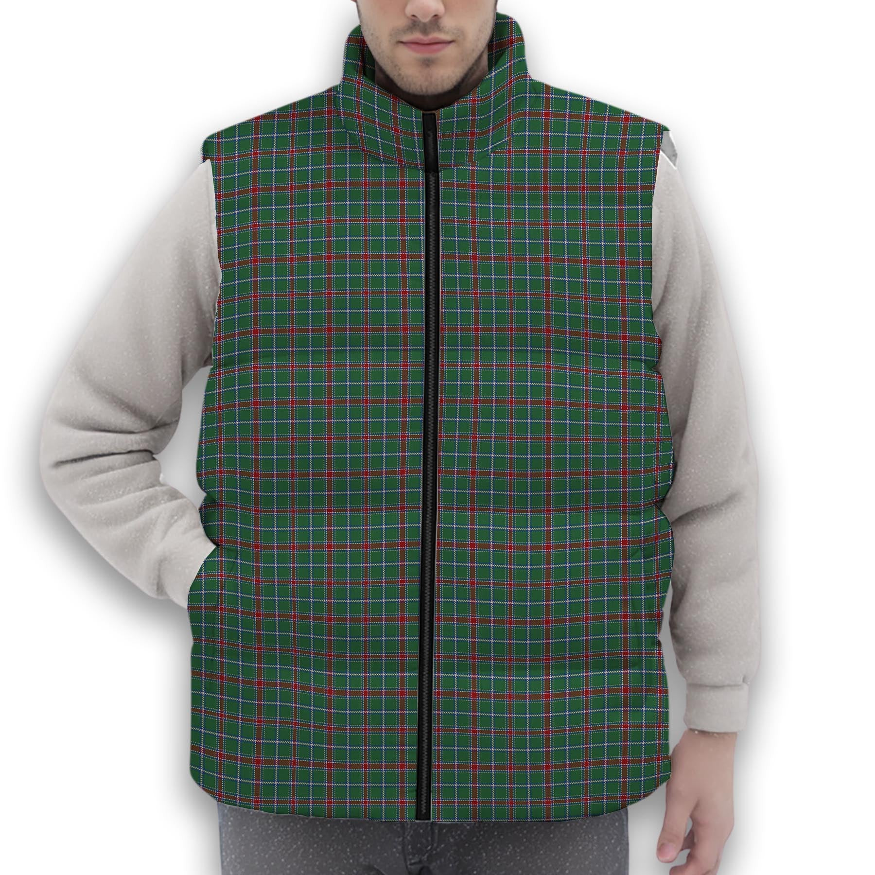 ScotsTee Shop Scottish Spence Fragment Modern Clan Premium Tartan Puffer Vest Winter White Duck Down Vest Sleeveless