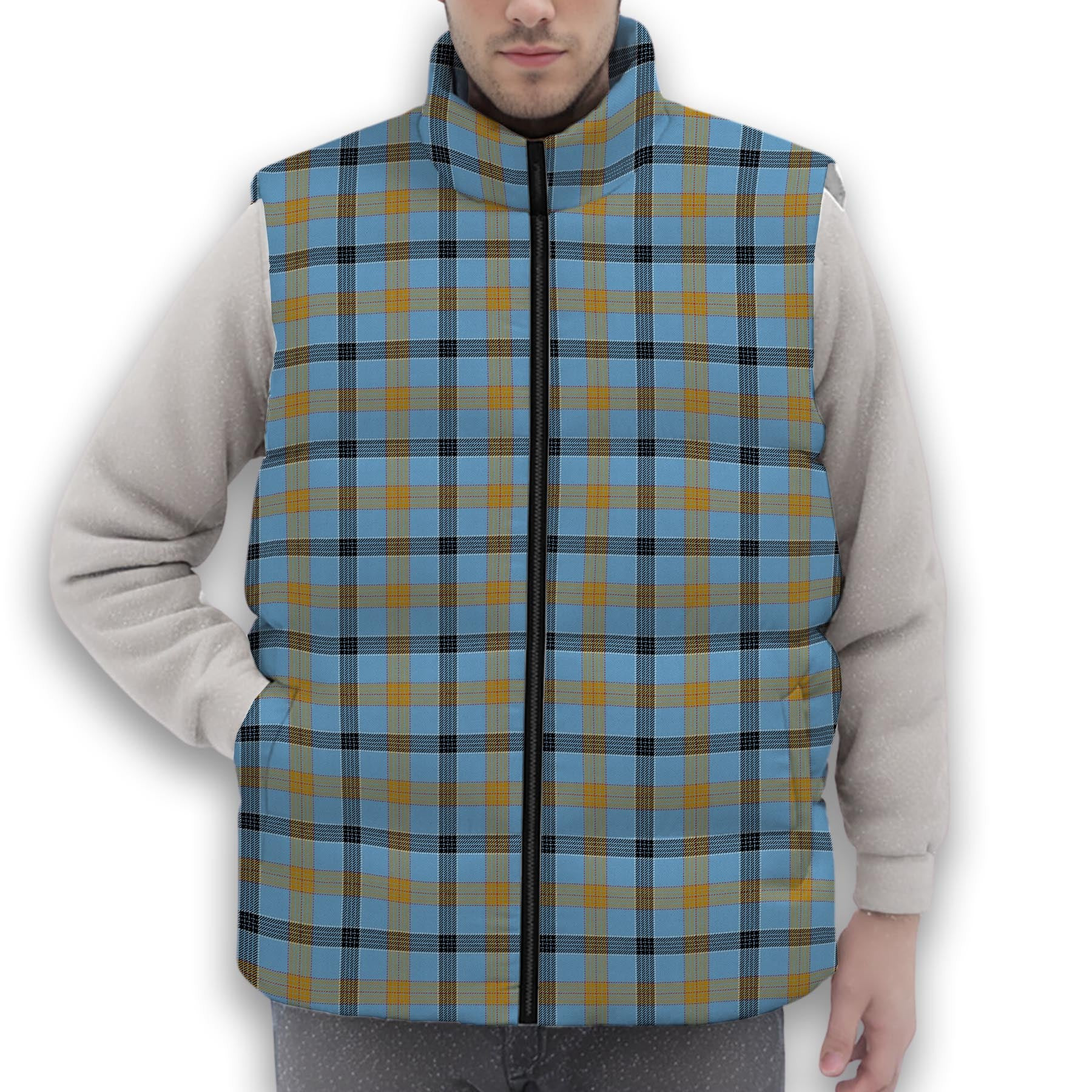 ScotsTee Shop Scottish Laing Ancient Premium Tartan Puffer Vest Winter White Duck Down Vest Sleeveless
