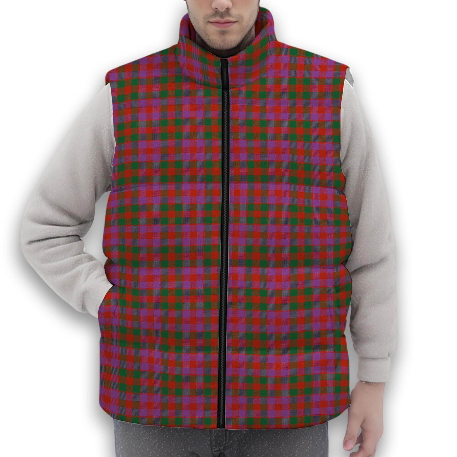 ScotsTee Shop Scottish MacGowan Portrait Ancient Premium Tartan Puffer Vest Winter White Duck Down Vest Sleeveless