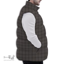 ScotsTee Shop Scottish Stewart Grey Premium Tartan Puffer Vest Winter White Duck Down Vest Sleeveless