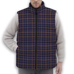 ScotsTee Shop Scottish Ruxton Dress Premium Tartan Puffer Vest Winter White Duck Down Vest Sleeveless