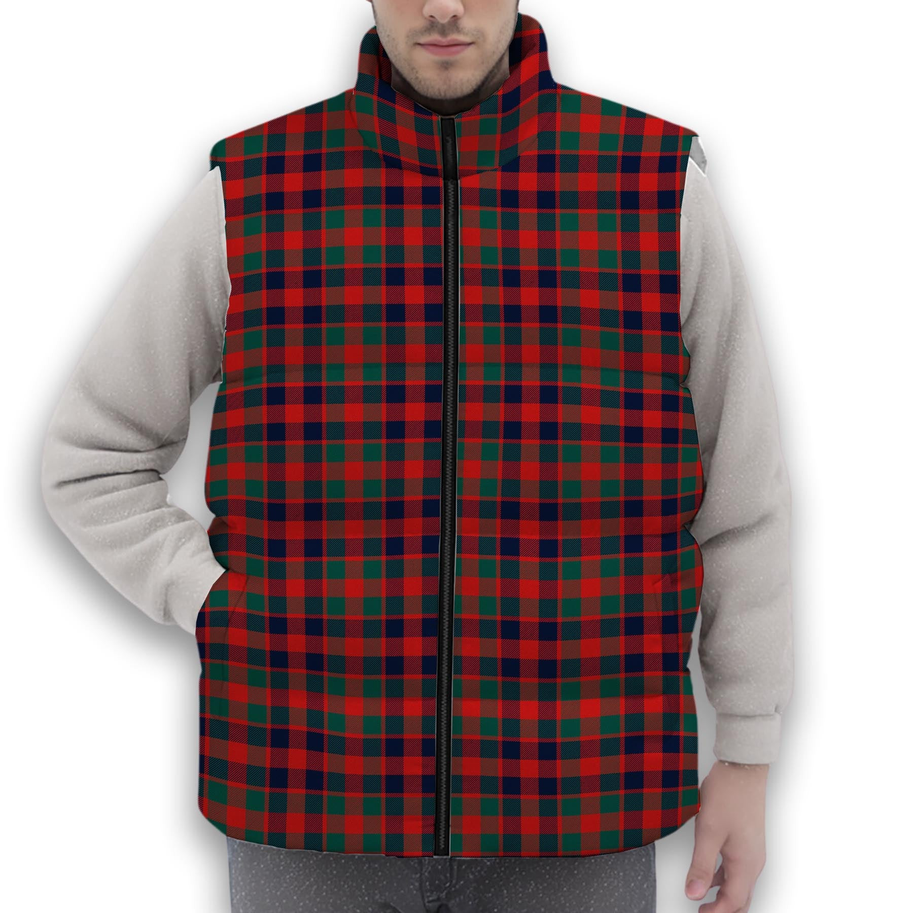 ScotsTee Shop Scottish McGowan Modern Premium Tartan Puffer Vest Winter White Duck Down Vest Sleeveless