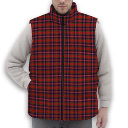 ScotsTee Shop Scottish MacPherson Modern Premium Tartan Puffer Vest Winter White Duck Down Vest Sleeveless