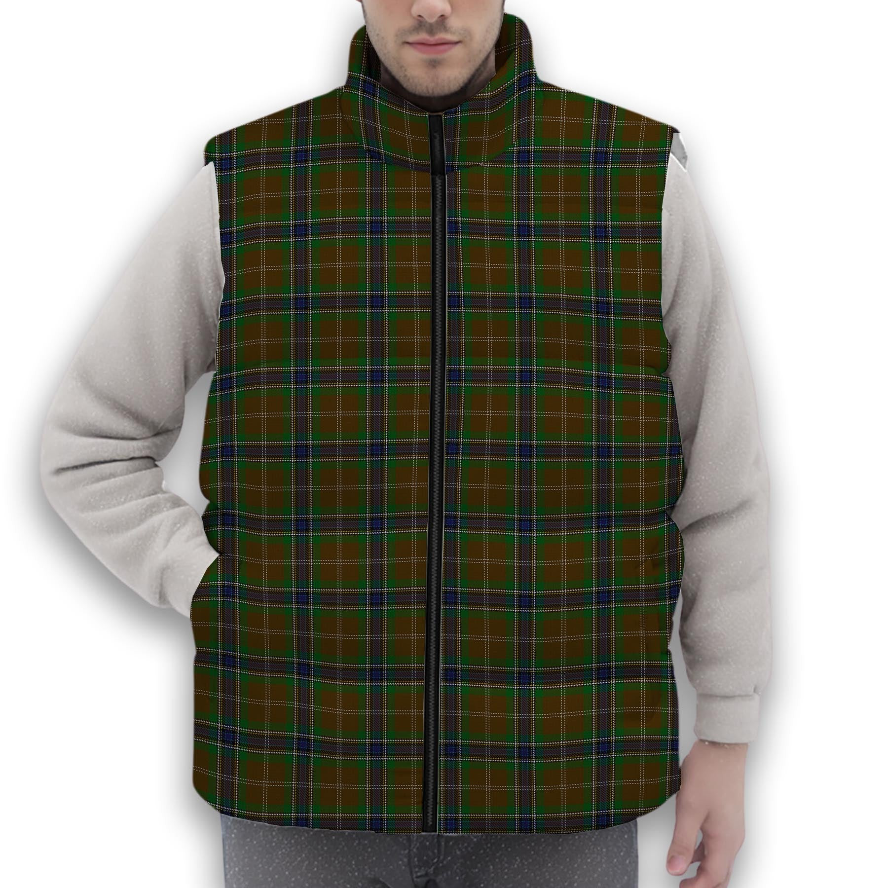 ScotsTee Shop Scottish MacLean of Kingairloch Premium Tartan Puffer Vest Winter White Duck Down Vest Sleeveless