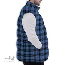 ScotsTee Shop Scottish MacKay Blue Premium Tartan Puffer Vest Winter White Duck Down Vest Sleeveless