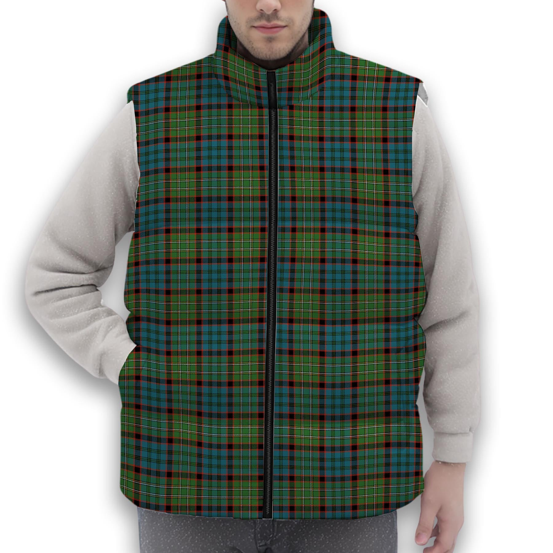 ScotsTee Shop Scottish McNicol Hunting Ancient Premium Tartan Puffer Vest Winter White Duck Down Vest Sleeveless