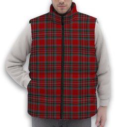 ScotsTee Shop Scottish MacBain Premium Tartan Puffer Vest Winter White Duck Down Vest Sleeveless