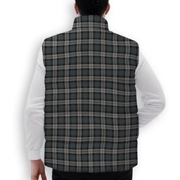 ScotsTee Shop Scottish McCandlish Dress Grey Premium Tartan Puffer Vest Winter White Duck Down Vest Sleeveless
