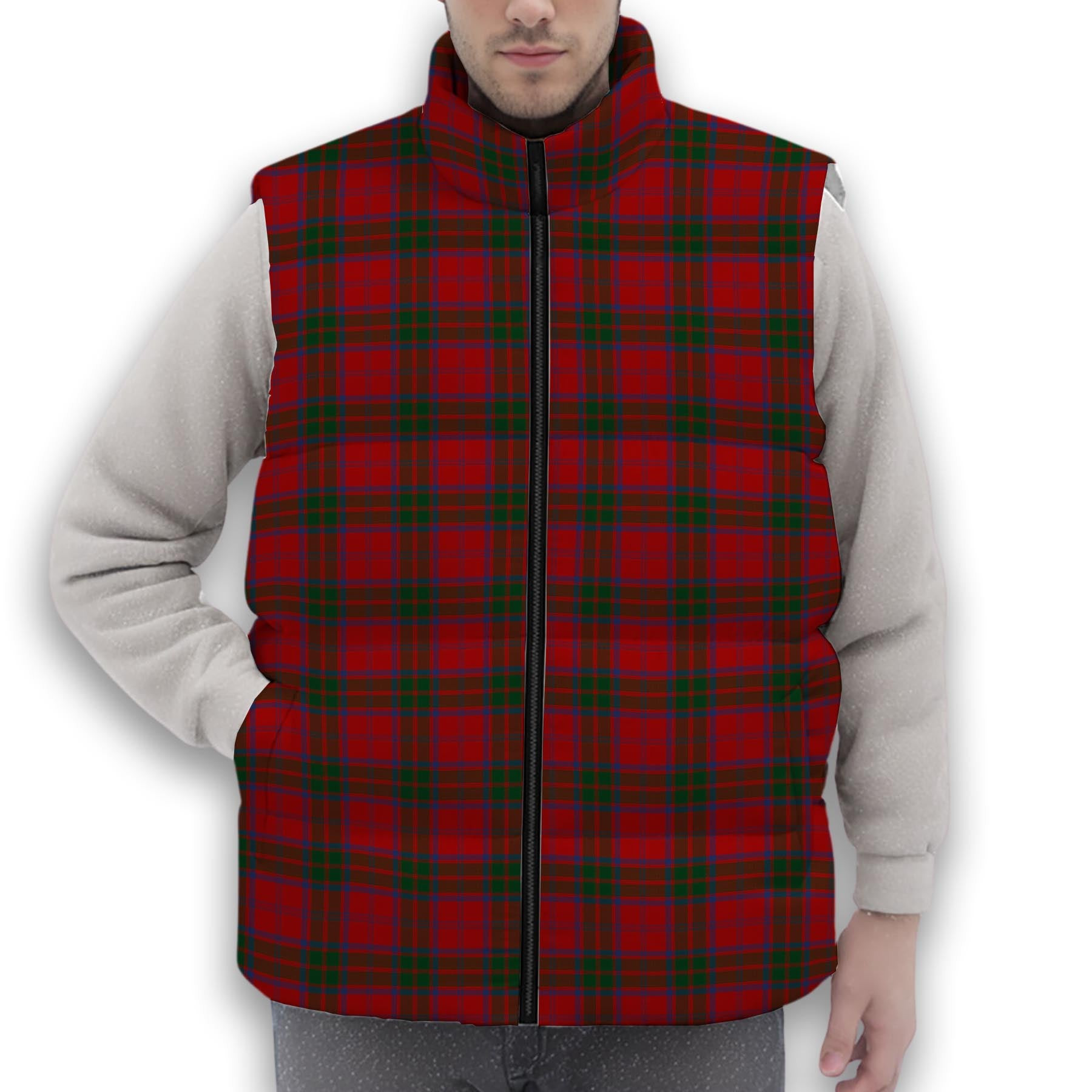 ScotsTee Shop Scottish Grant Vestiarium Scoticum Premium Tartan Puffer Vest Winter White Duck Down Vest Sleeveless