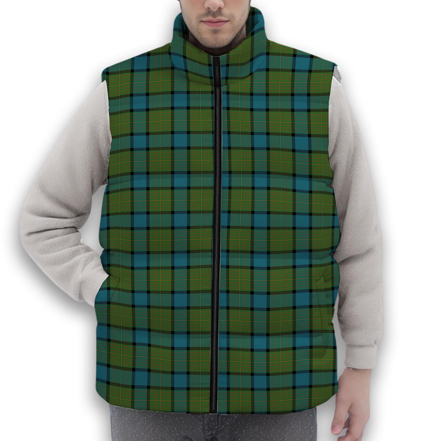 ScotsTee Shop Scottish Muir Ancient Premium Tartan Puffer Vest Winter White Duck Down Vest Sleeveless