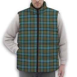 ScotsTee Shop Scottish Porterfield Premium Tartan Puffer Vest Winter White Duck Down Vest Sleeveless
