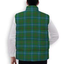 ScotsTee Shop Scottish Irvine of Bonshaw Tower Ancient Premium Tartan Puffer Vest Winter White Duck Down Vest Sleeveless