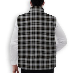 ScotsTee Shop Scottish MacFie of Colonsay Dress Premium Tartan Puffer Vest Winter White Duck Down Vest Sleeveless